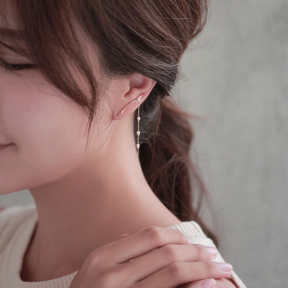 Pearl Station Two Way Climber Earring