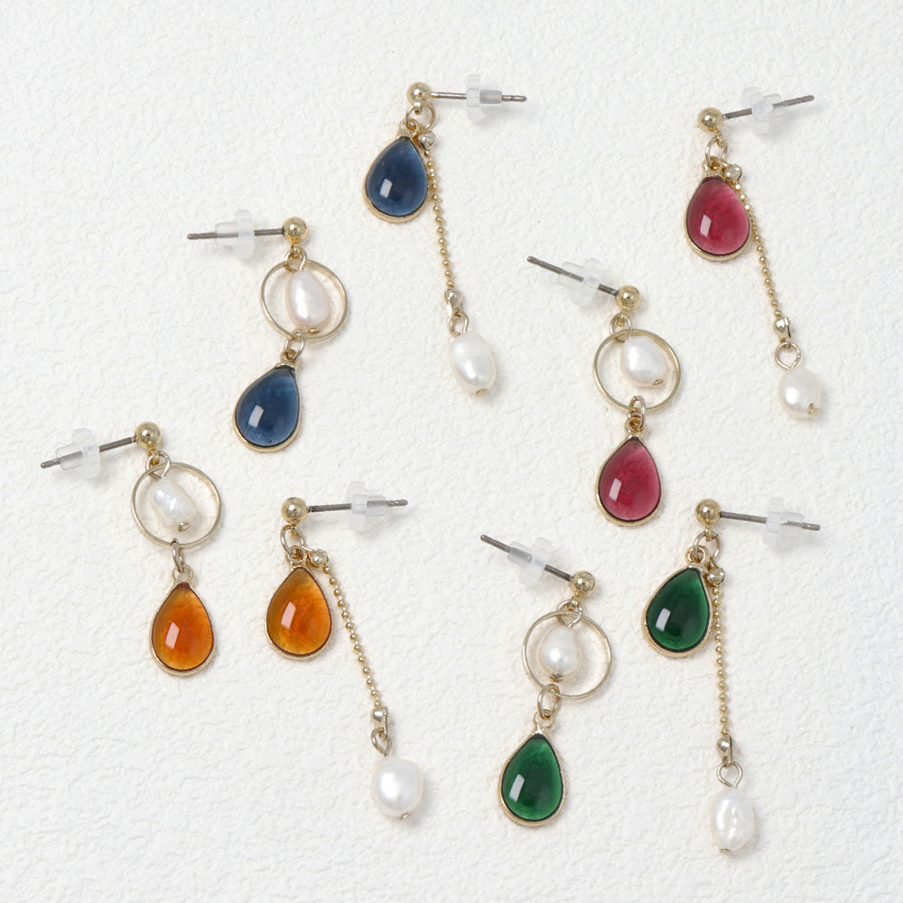 Accent Color Freshwater Pearl Earrings - osewaya