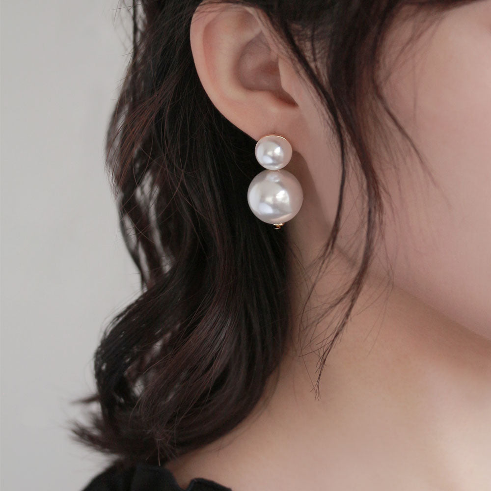 Chunky Double Pearl Earrings