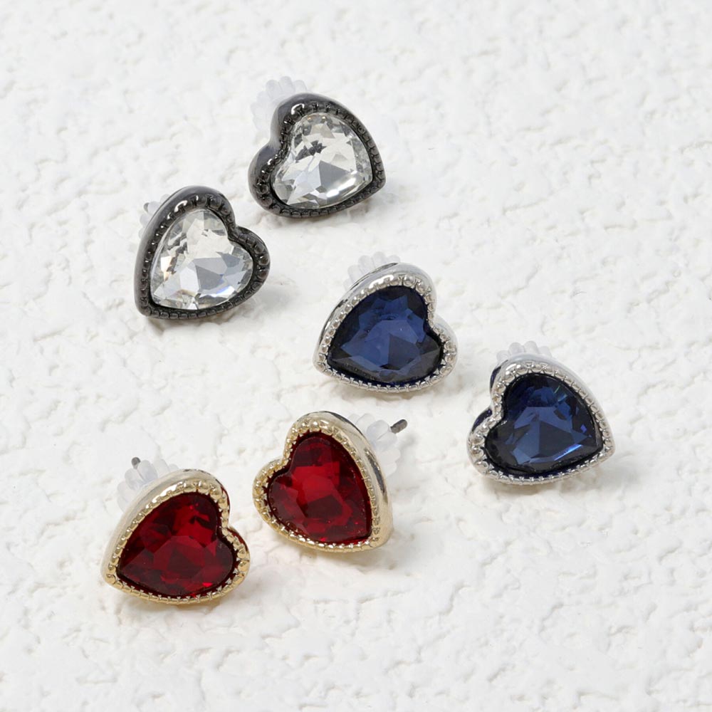 Heart Bezel Studs - osewaya