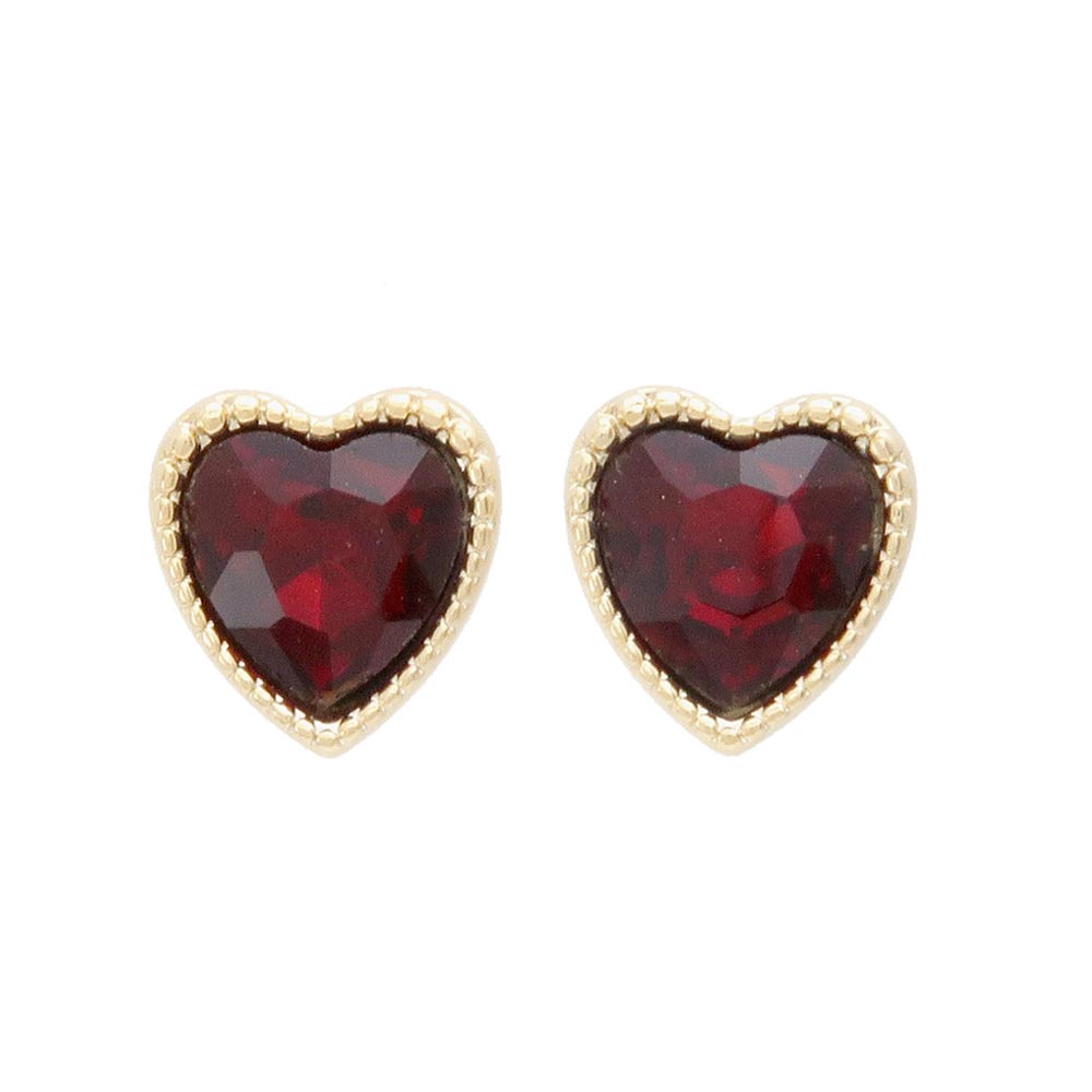 Heart Bezel Studs