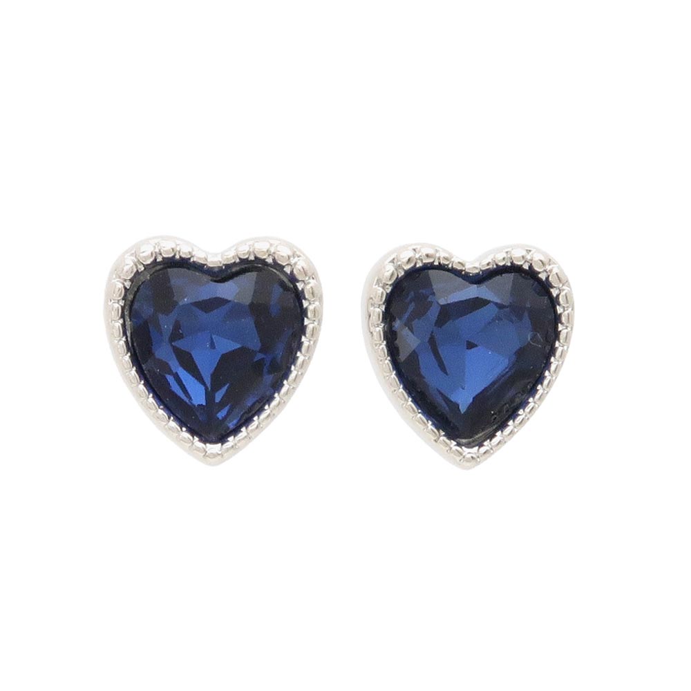 Heart Bezel Studs