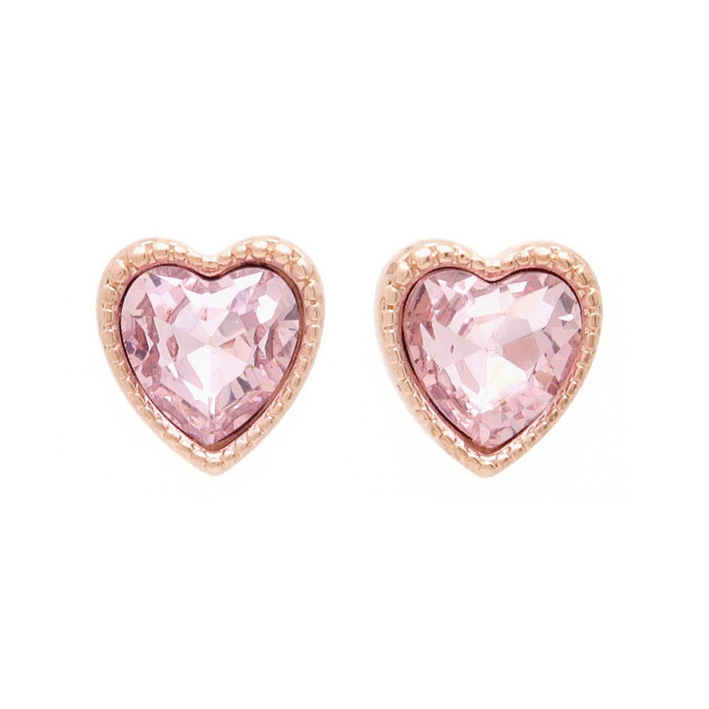 Heart Bezel Studs