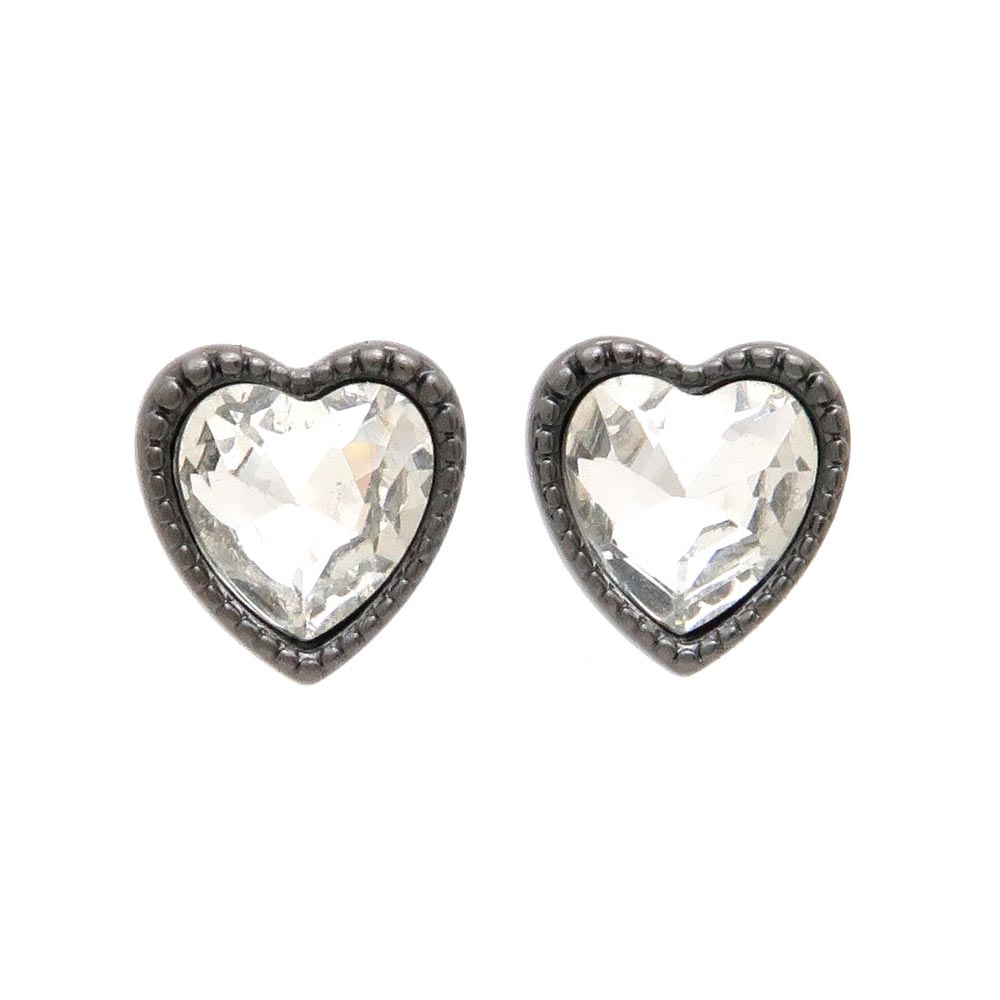 Heart Bezel Studs