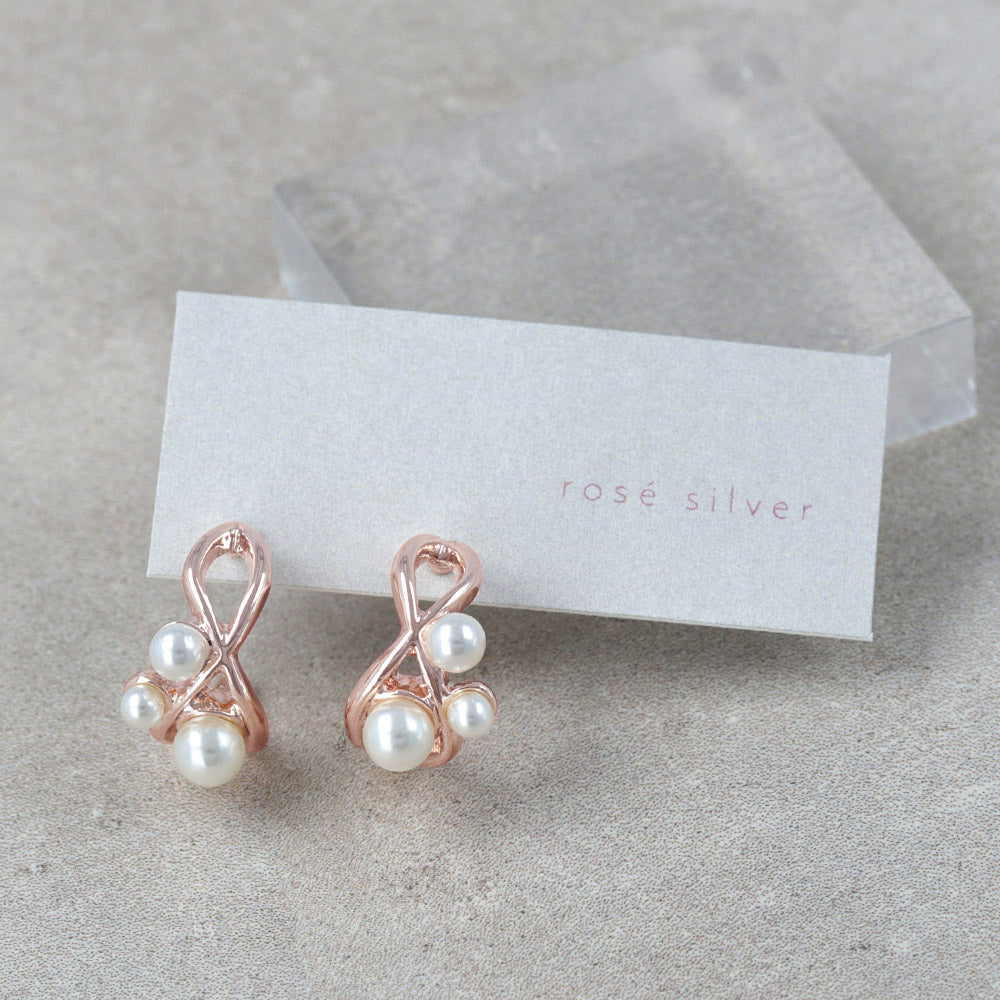 Rose Silver Bubble Pearl Earrings - osewaya