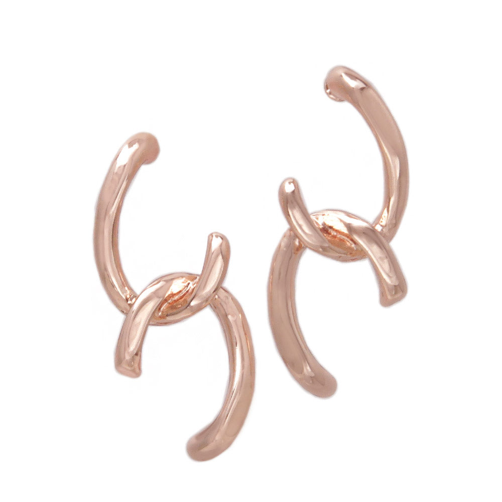 Rose Silver Link Earrings