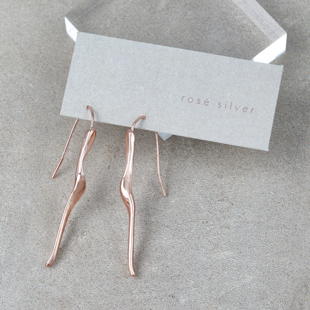 Rose Silver Stick Earrings - osewaya