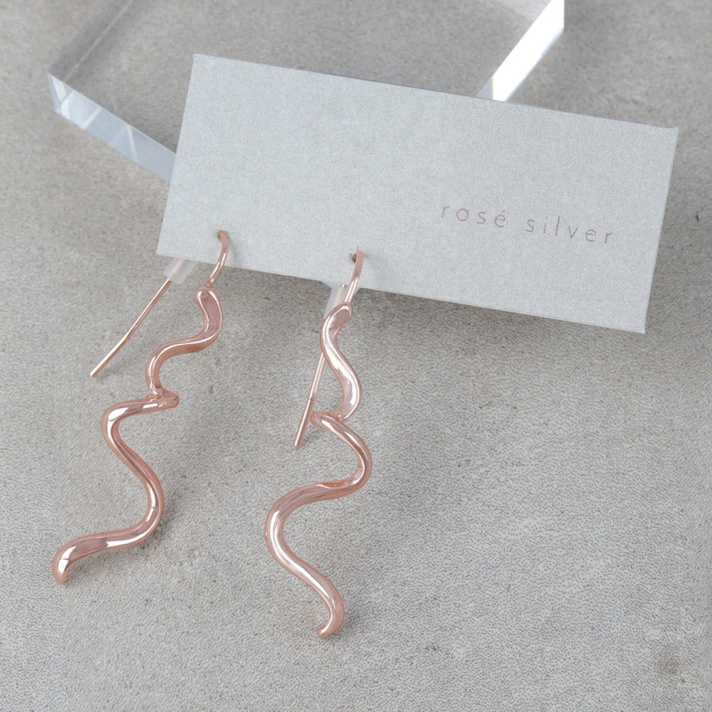 Rose Silver Spiral Earrings - osewaya
