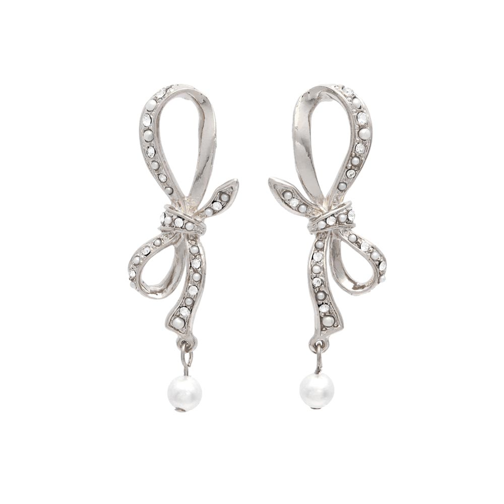 Jeweled Bow Statement Earrings