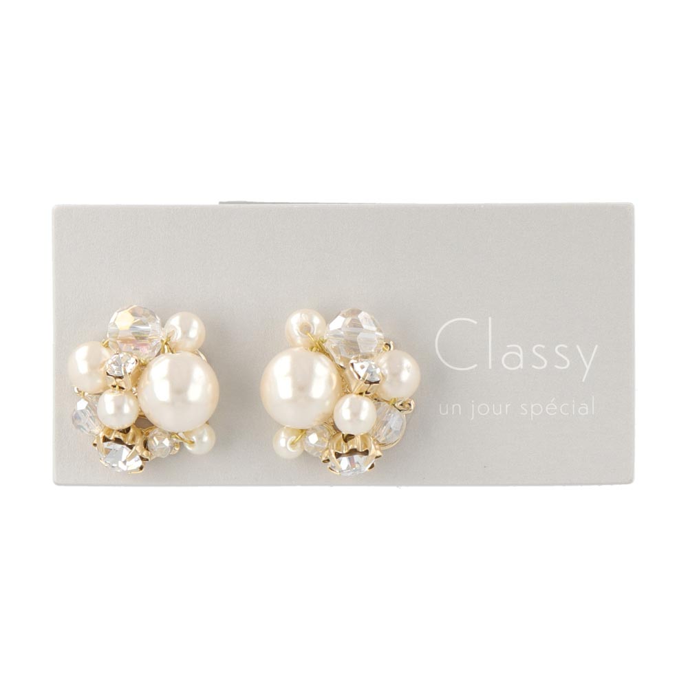 Pearly Cluster Stud Earrings