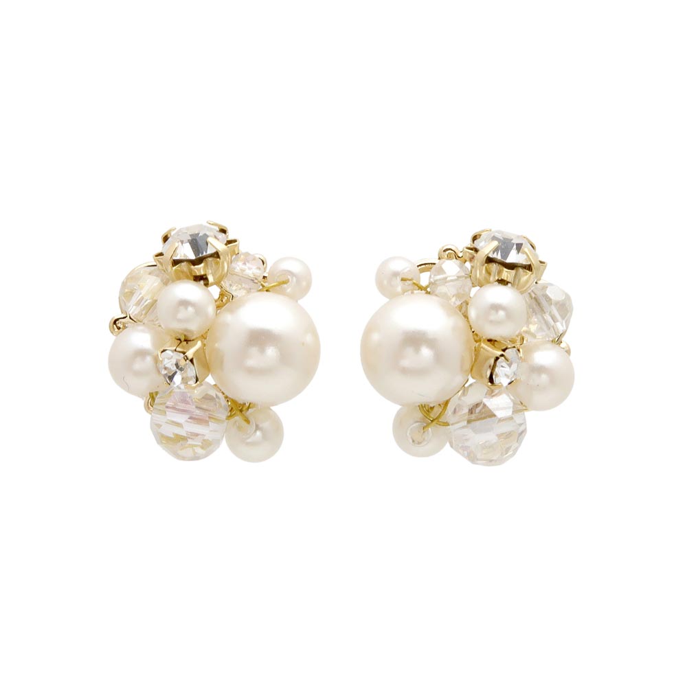 Pearly Cluster Stud Earrings