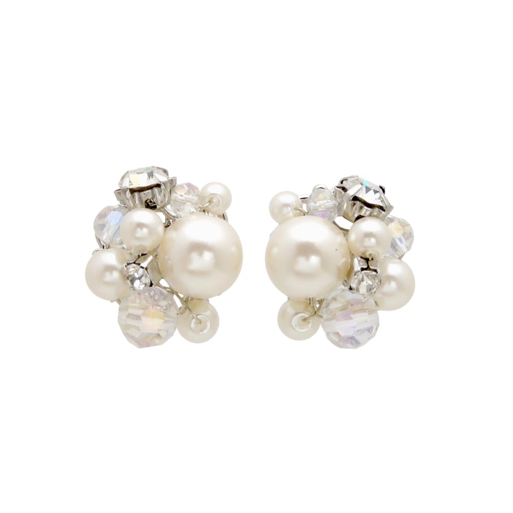 Pearly Cluster Stud Earrings