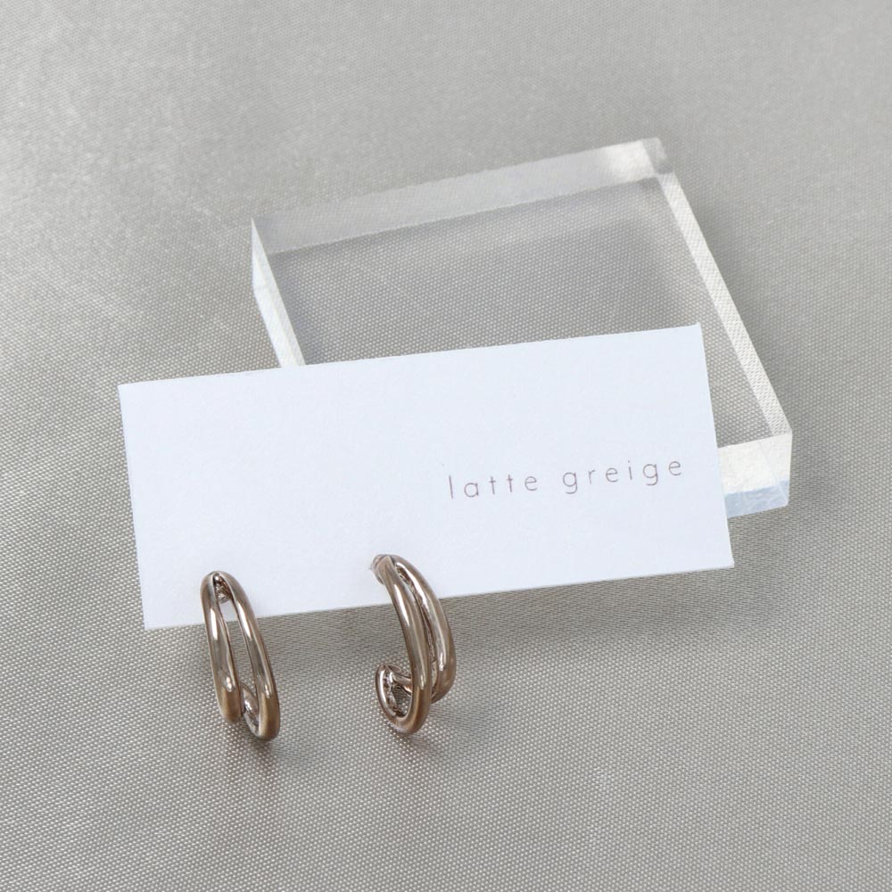 Latte Greige Double Curl Earrings - osewaya