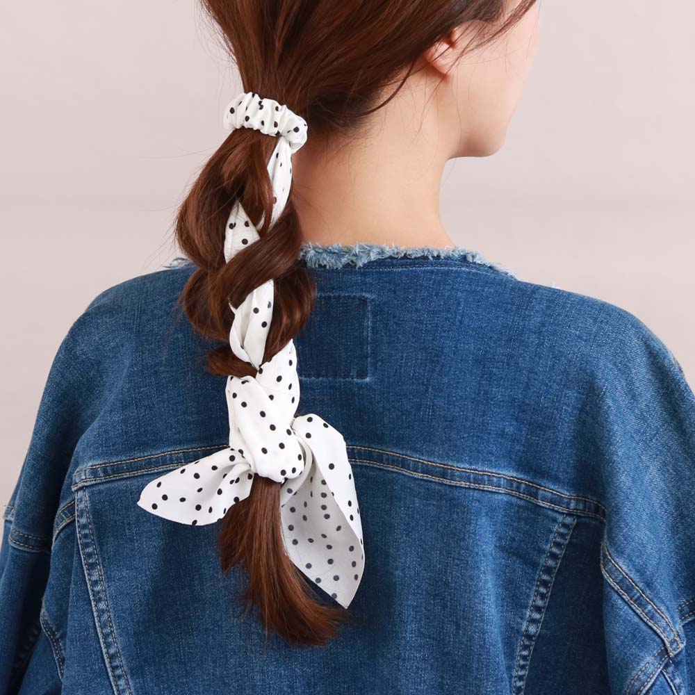 Dot Print Ribbon Scarf