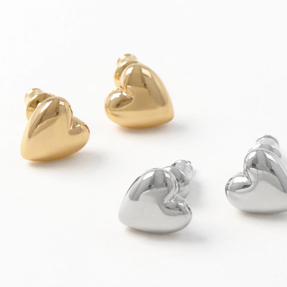 Polished Heart Titanium Earrings - osewaya