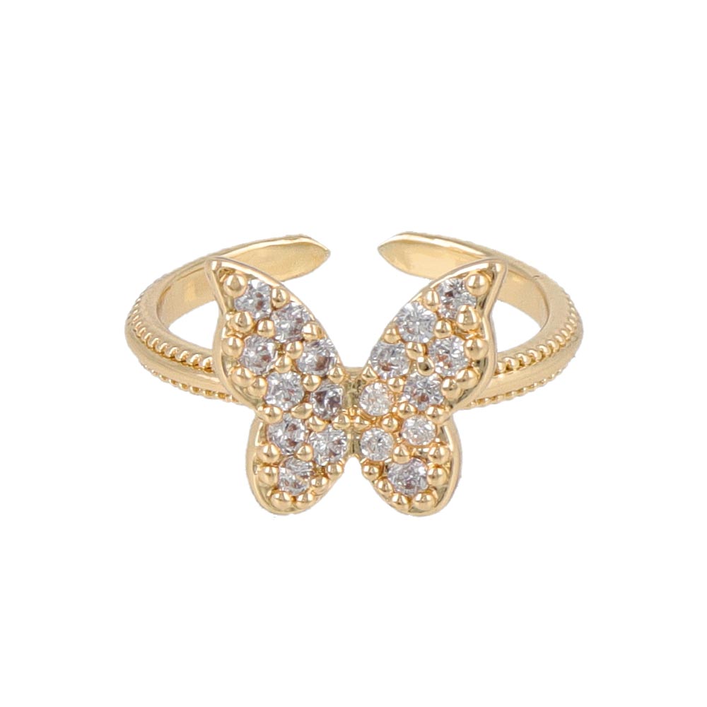 Pave Butterfly Open Ring