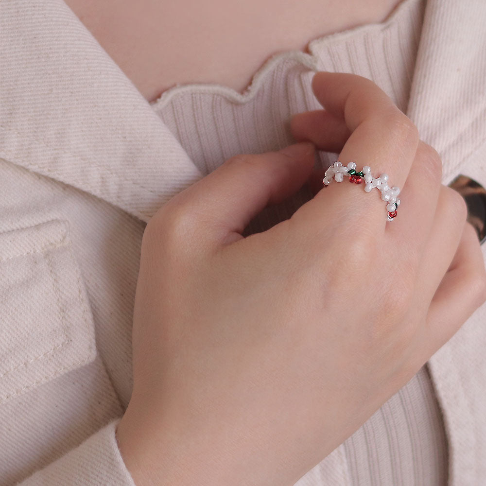 Cherry Beaded Ring