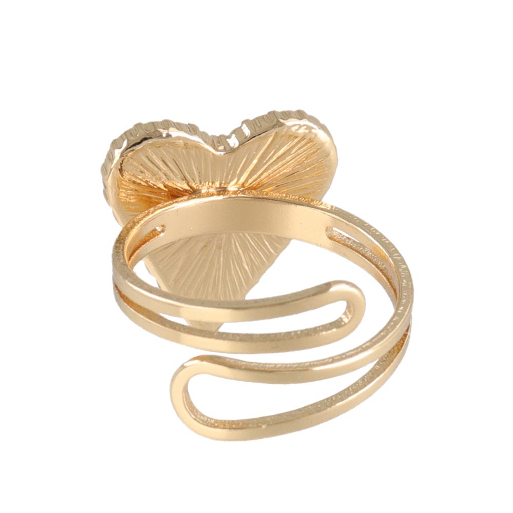 Jeweled Heart Open Ring
