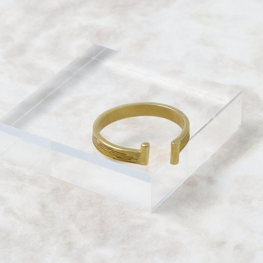 Grooved Brass Open Ring