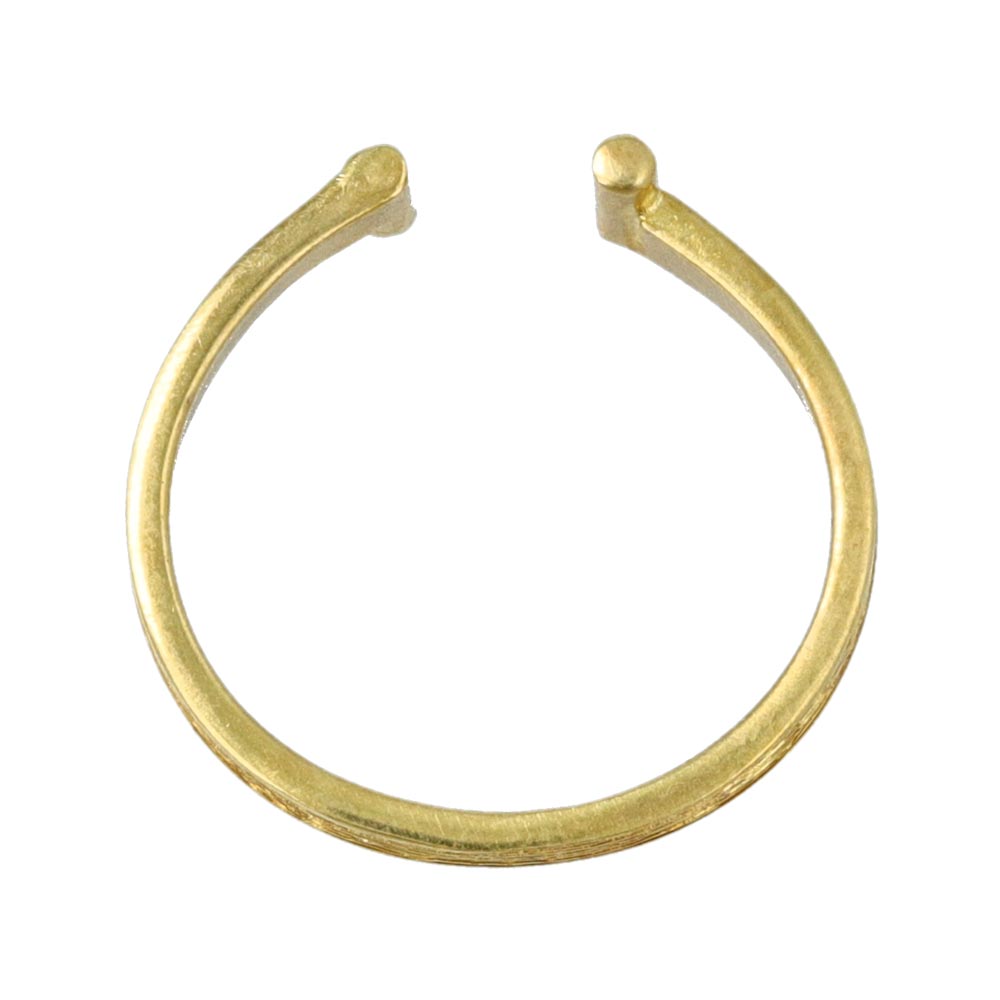 Grooved Brass Open Ring