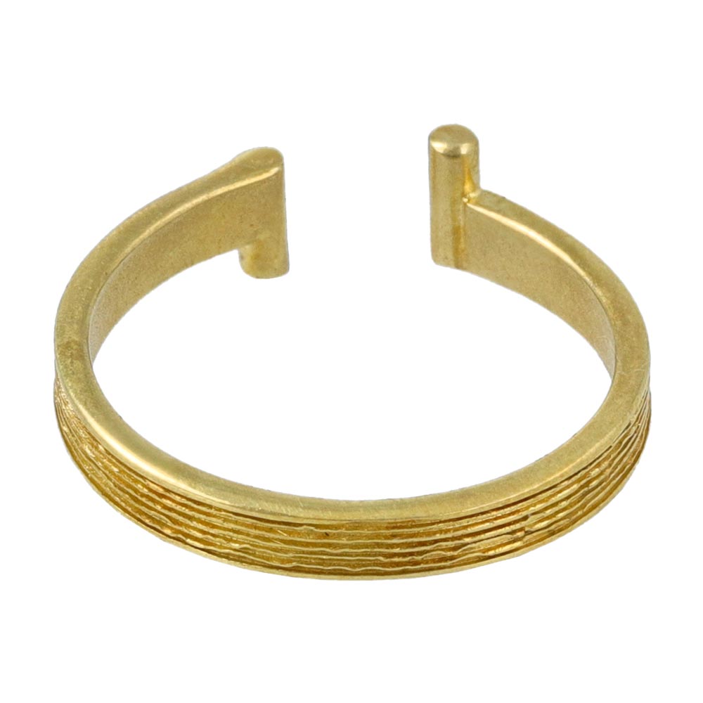 Grooved Brass Open Ring