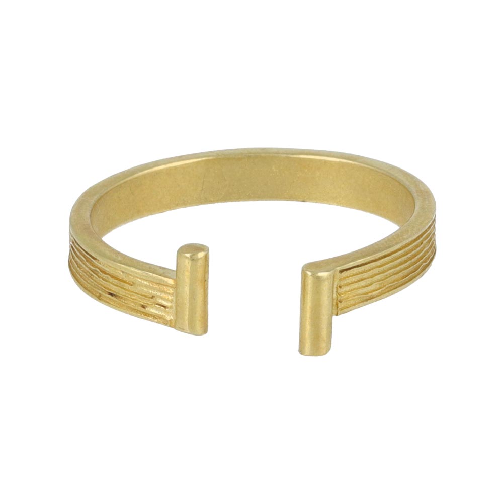 Grooved Brass Open Ring