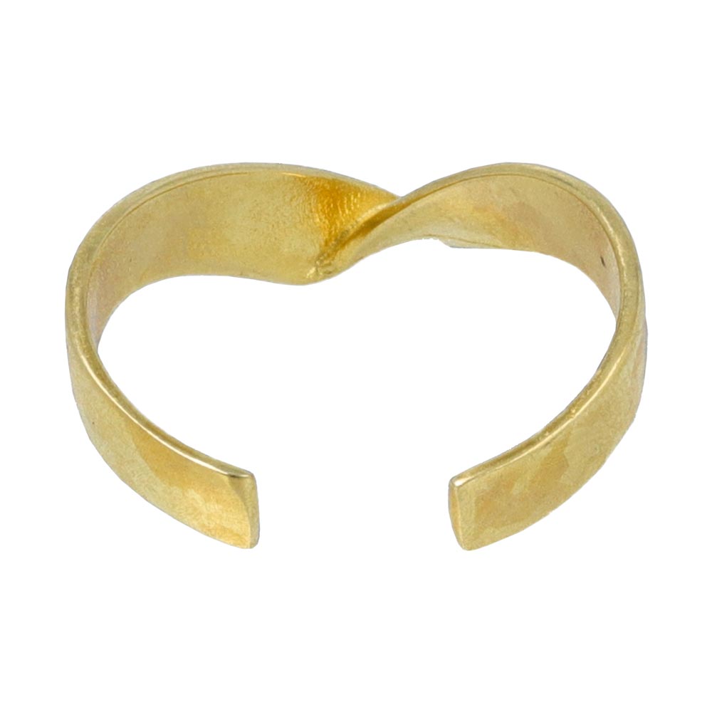 Twisted V Brass Ring