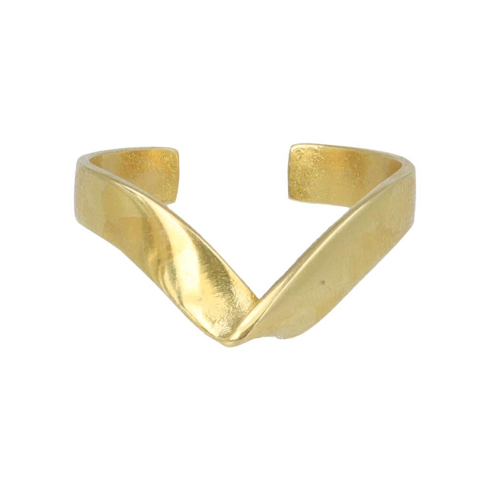 Twisted V Brass Ring