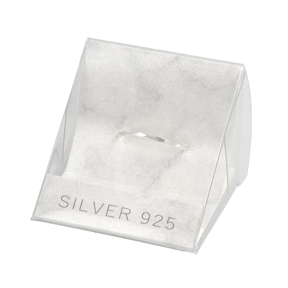 925 Silver Faceted Slim Ring