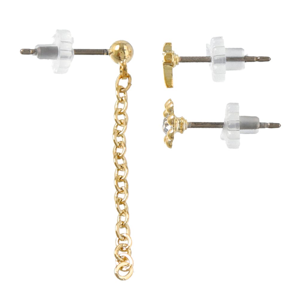 Cross and Flower Multiway Titanium Earrings