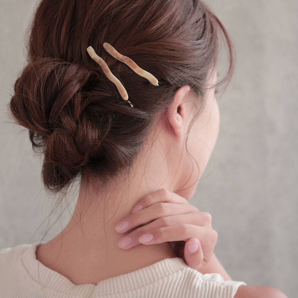 Wavy Marble Hairpin Set