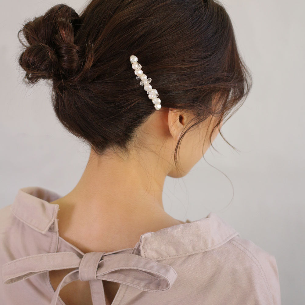 Baroque Pearl White Opal Hair Barrette