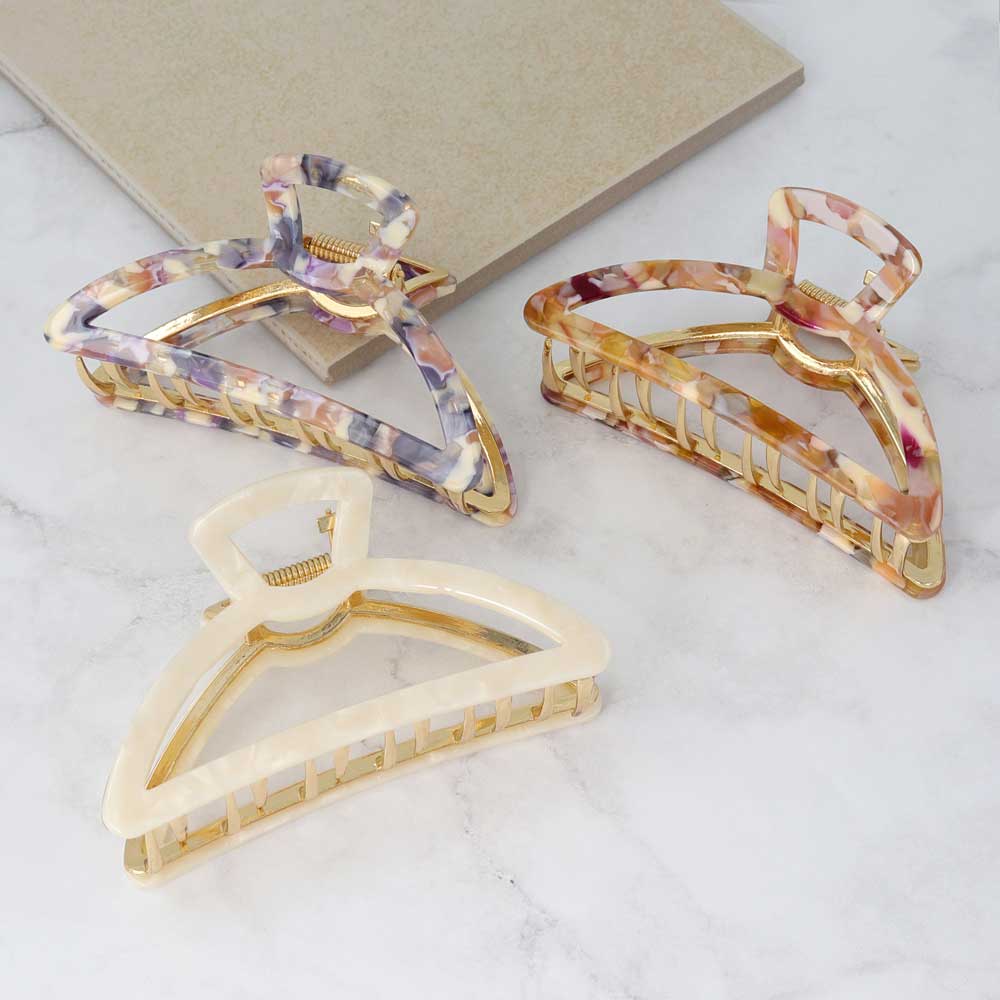 Cutout D Shaped Hair Clip - osewaya