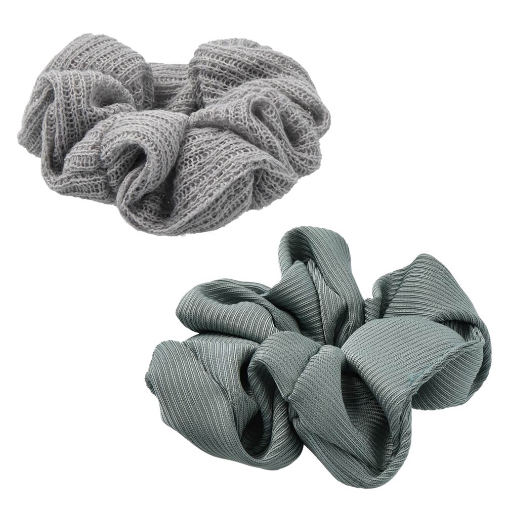 Stripe and Knit Scrunchie Set