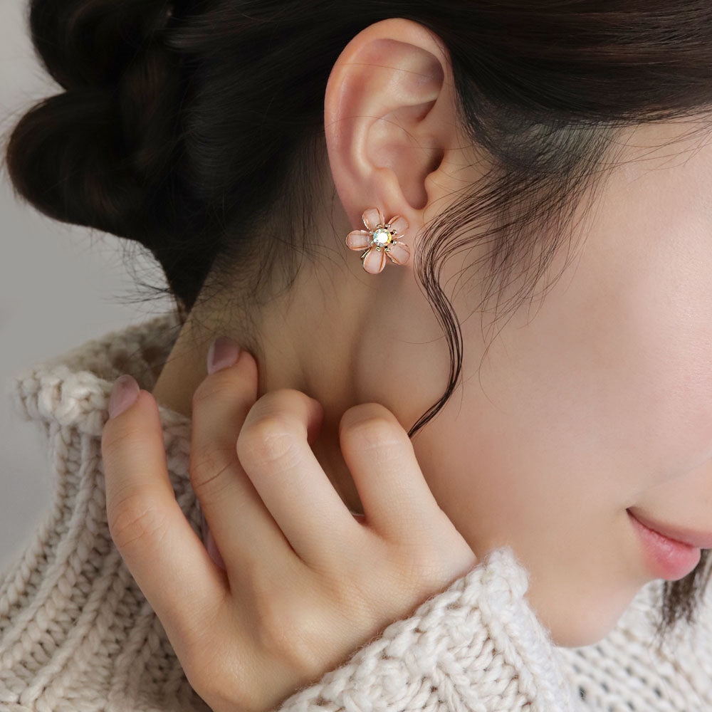 Flower Clip On Earrings
