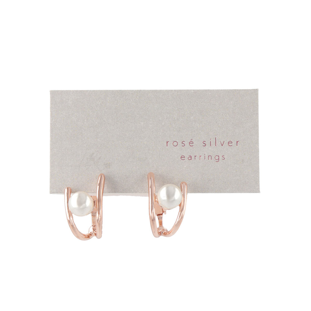 Rose Silver Double Strand Clip Ons