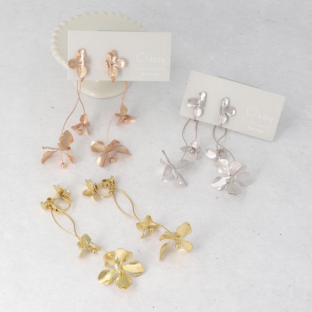 Floral Drop Statement Clip Ons - osewaya
