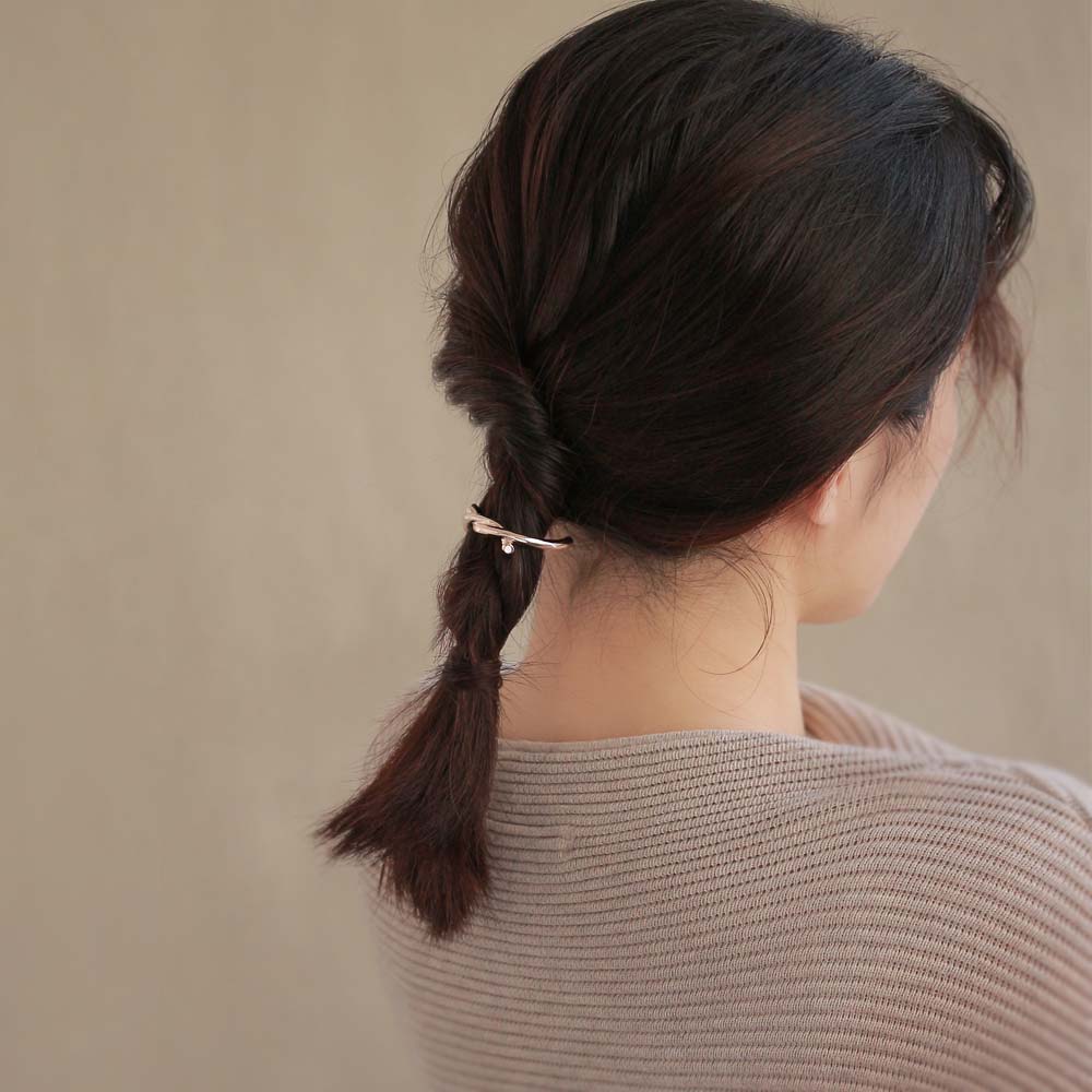 Rose Silver Loop Ponytail Cuff