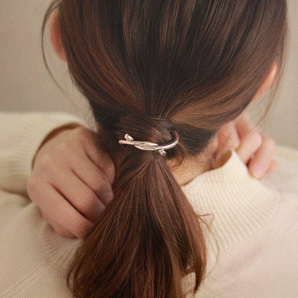 Rose Silver Loop Ponytail Cuff