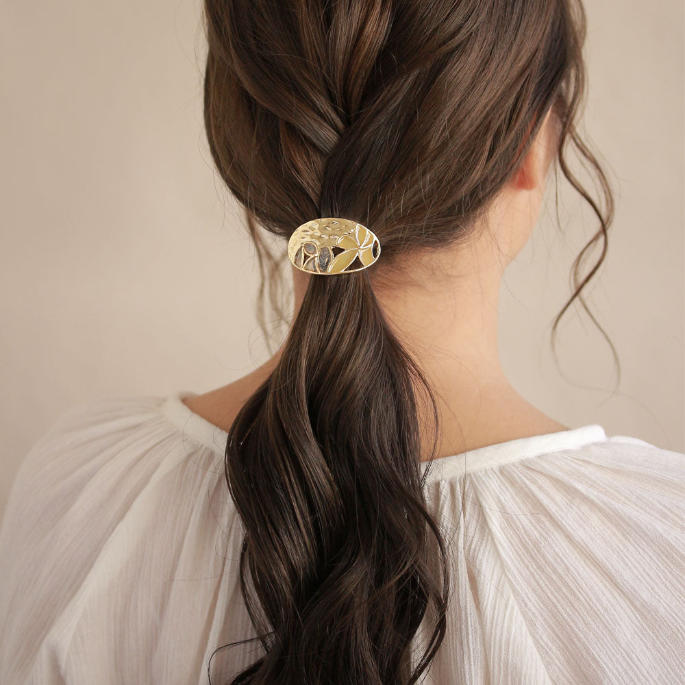 Oval Floral Ponytail Cuff