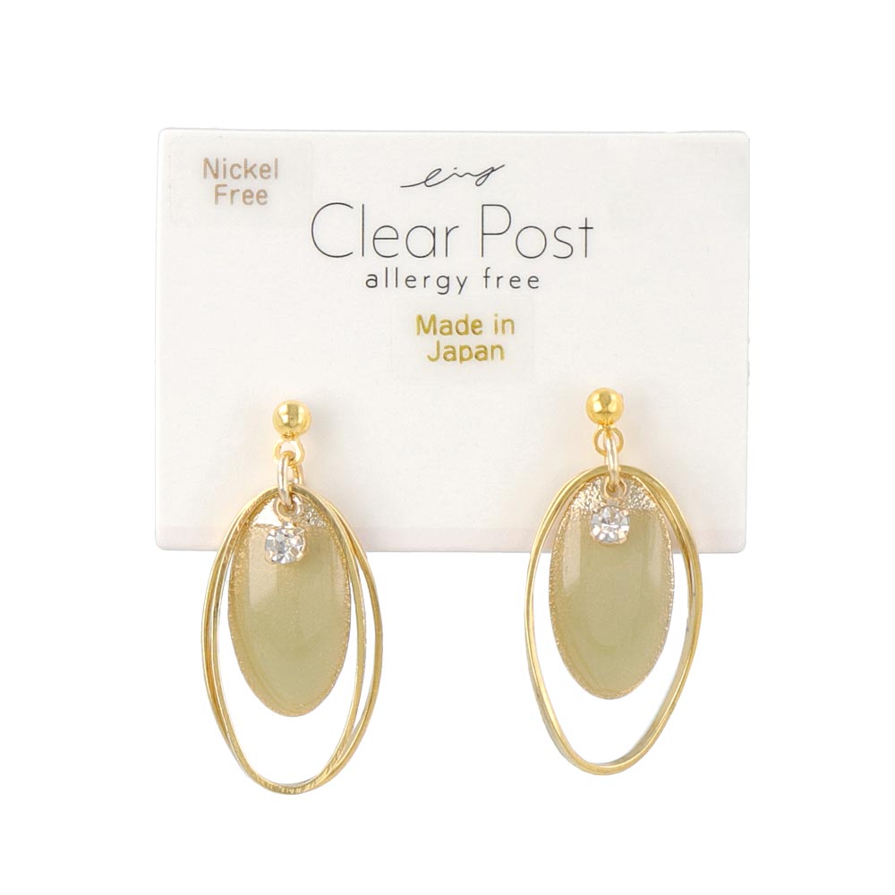 Pastel Tone Oval Drop Plastic Post Earrings