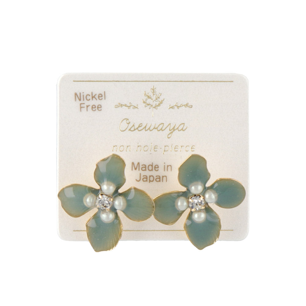Flower Invisible Clip On Studs