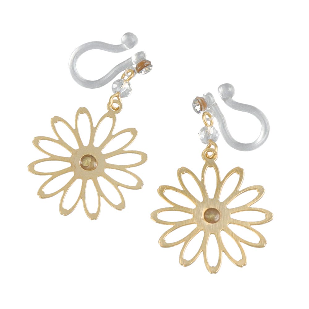 Marguerite Flower Drop Invisible Clip Ons
