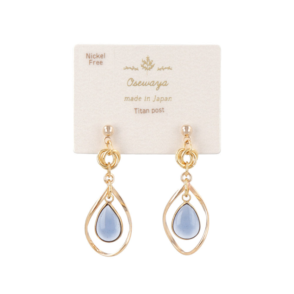 Oval Drop Titanium Earrings