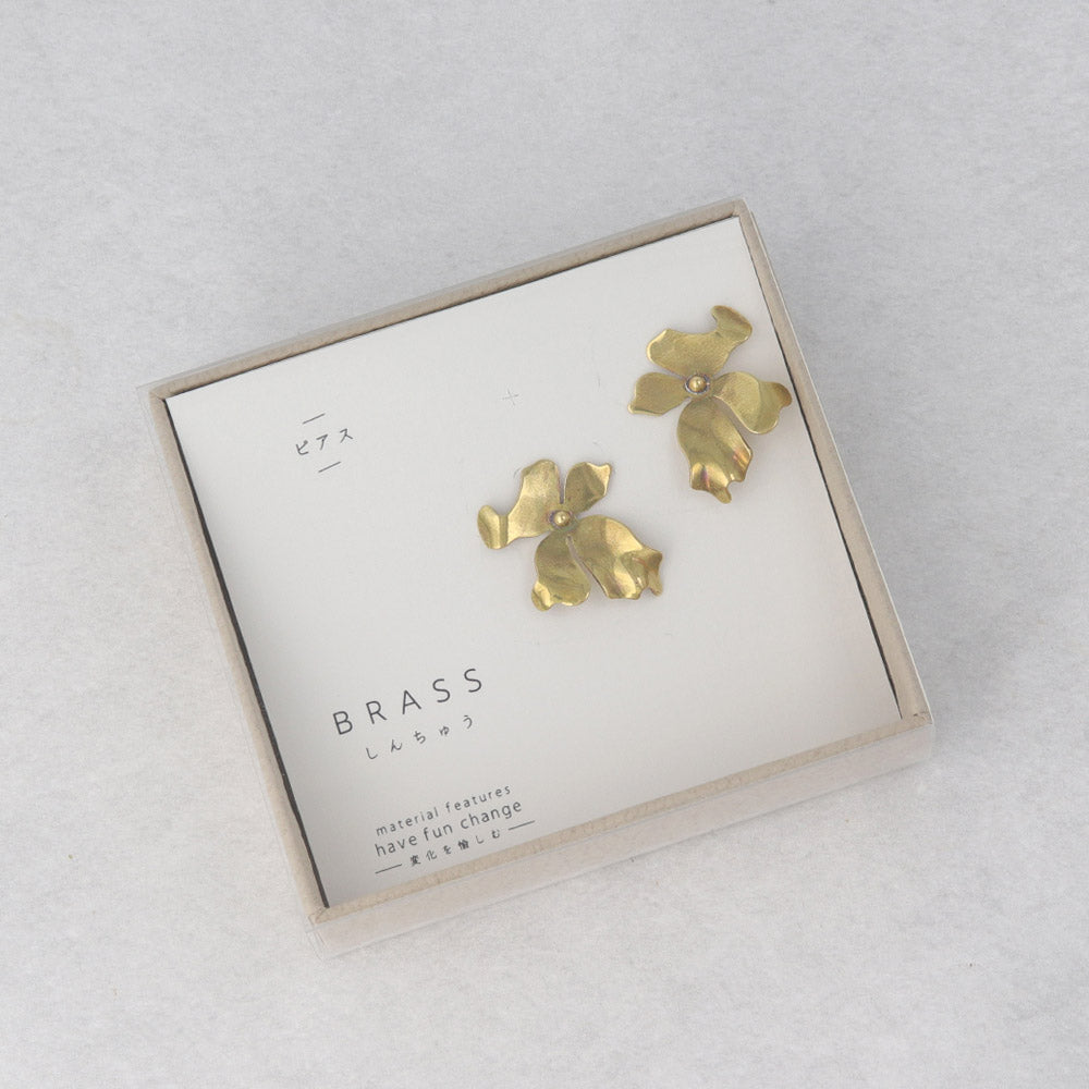 Flower Statement Brass Earrings - osewaya