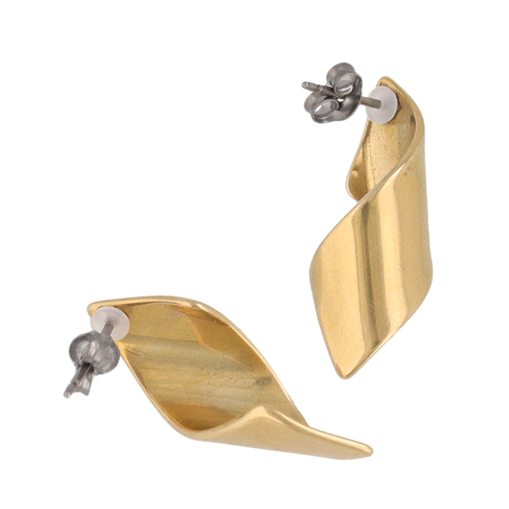 Curve Statement Brass Earrings