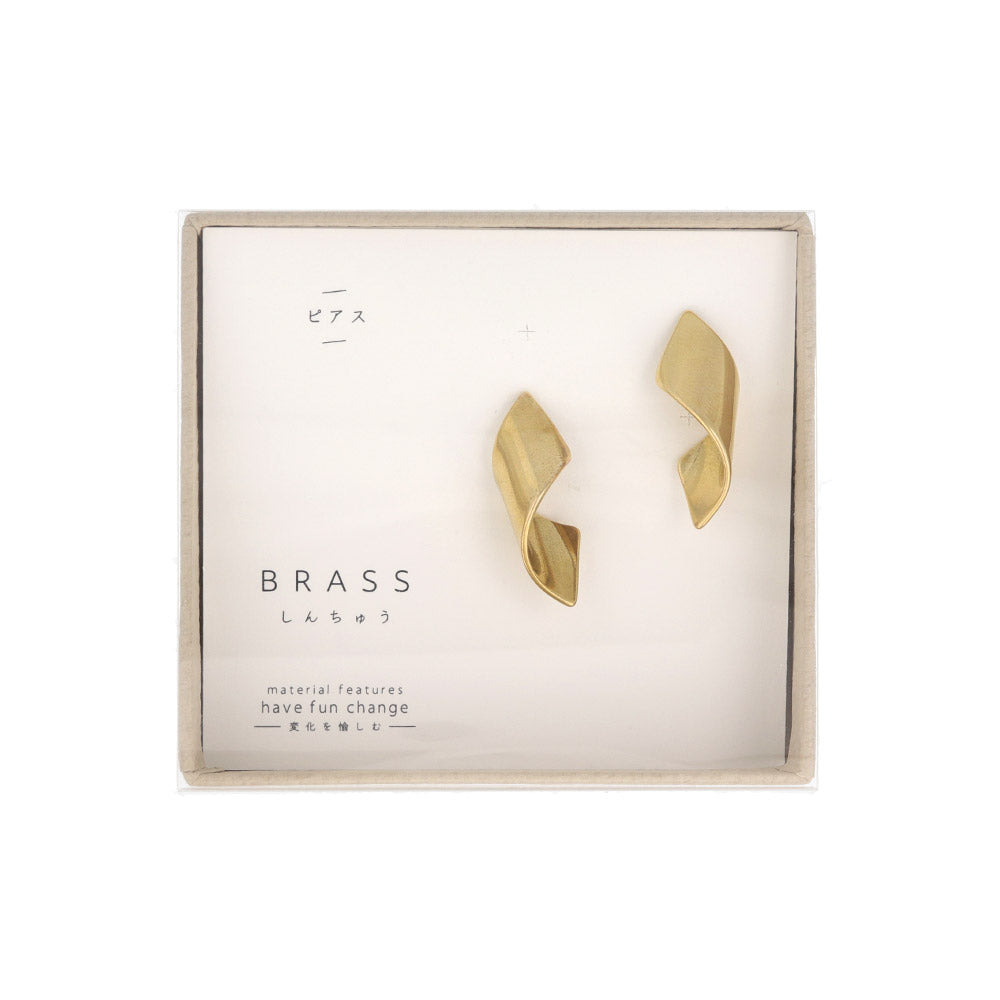 Curve Statement Brass Earrings