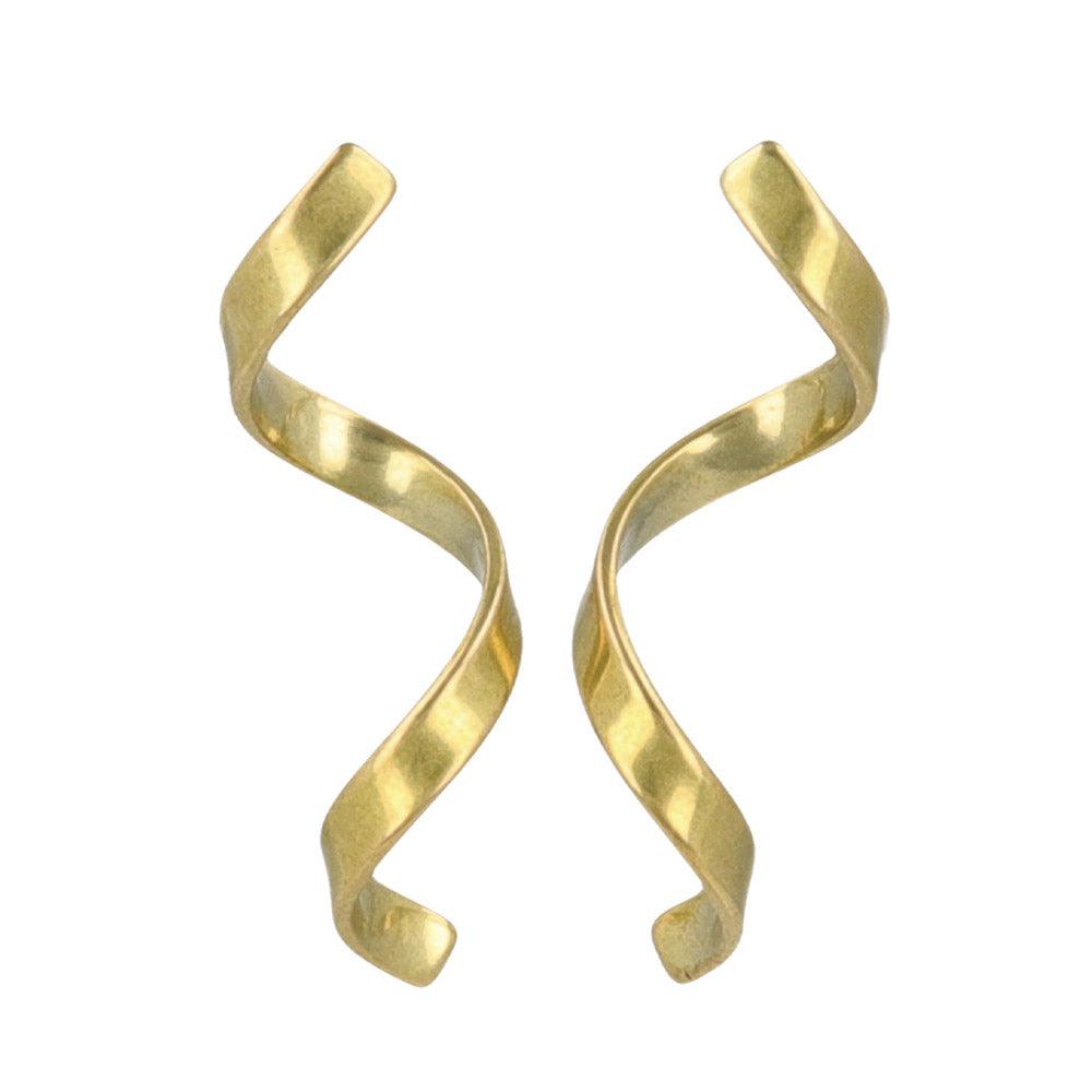 Spiral Statement Brass Earrings