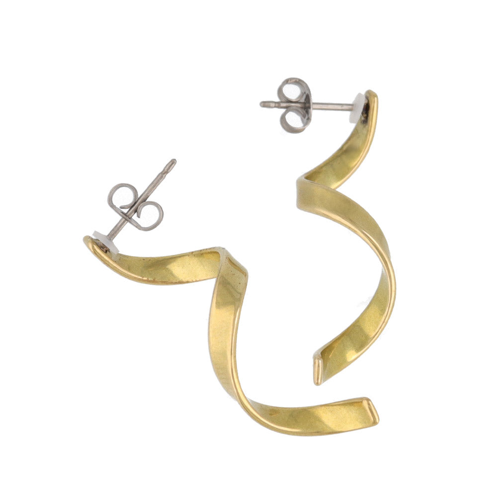 Spiral Statement Brass Earrings