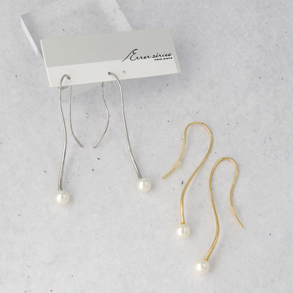 Twisted Bar Pearl Earrings - osewaya